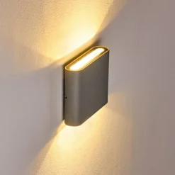hofstein Applique murale d'extérieur Tinglev LED Gris, 2 lumières