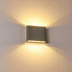 hofstein Applique murale d'extérieur Tinglev LED Gris, 2 lumières