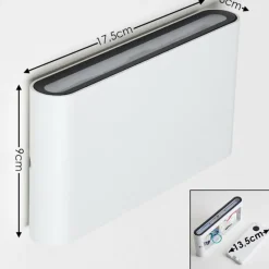 hofstein Applique murale d'extérieur Tinglev LED Blanc, 2 lumières
