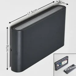 hofstein Applique murale d'extérieur Tinglev LED Anthracite, 2 lumières