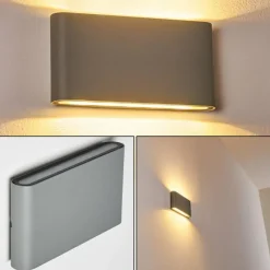 hofstein Applique murale d'extérieur Tinglev LED Gris, 2 lumières