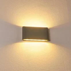 hofstein Applique murale d'extérieur Tinglev LED Gris, 2 lumières