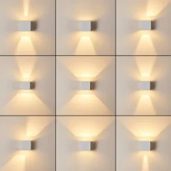 hofstein Applique murale d'extérieur Fauderup LED Blanc, 2 lumières