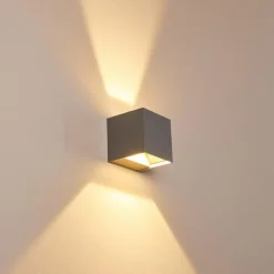 hofstein Applique murale d'extérieur Fauderup LED Gris, 2 lumières