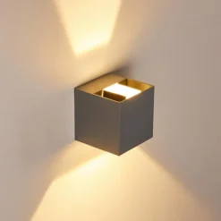 hofstein Applique murale d'extérieur Fauderup LED Gris, 2 lumières