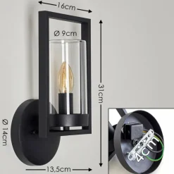 Luminaires Rustiques-hofstein Applique murale d'extérieur Burundi Noir, 1 lumière