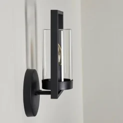 Luminaires Rustiques-hofstein Applique murale d'extérieur Burundi Noir, 1 lumière