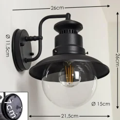 hofstein Applique murale d'extérieur Sipri Noir, 1 lumière