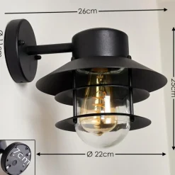 Luminaires Rustiques-hofstein Applique murale d'extérieur Accra Noir, 1 lumière