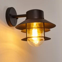 Luminaires Rustiques-hofstein Applique murale d'extérieur Accra Noir, 1 lumière