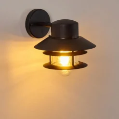 Luminaires Rustiques-hofstein Applique murale d'extérieur Accra Noir, 1 lumière