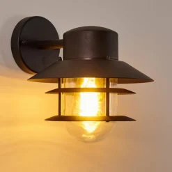 Luminaires Rustiques-hofstein Applique murale d'extérieur Accra Noir, 1 lumière