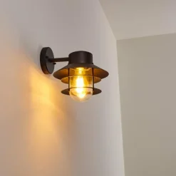 Luminaires Rustiques-hofstein Applique murale d'extérieur Accra Noir, 1 lumière