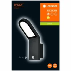 Luminaires Ledvance Applique murale d'extérieur LEDVANCE ENDURA Noir, 1 lumière, Détecteur de mouvement