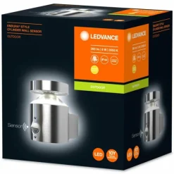 Luminaires Ledvance Applique murale d'extérieur LEDVANCE ENDURA Acier inoxydable, 1 lumière, Détecteur de mouvement