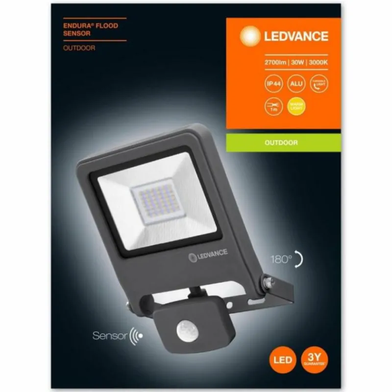 Luminaires Ledvance Applique murale d'extérieur LEDVANCE POLYBAR Gris, 1 lumière, Détecteur de mouvement