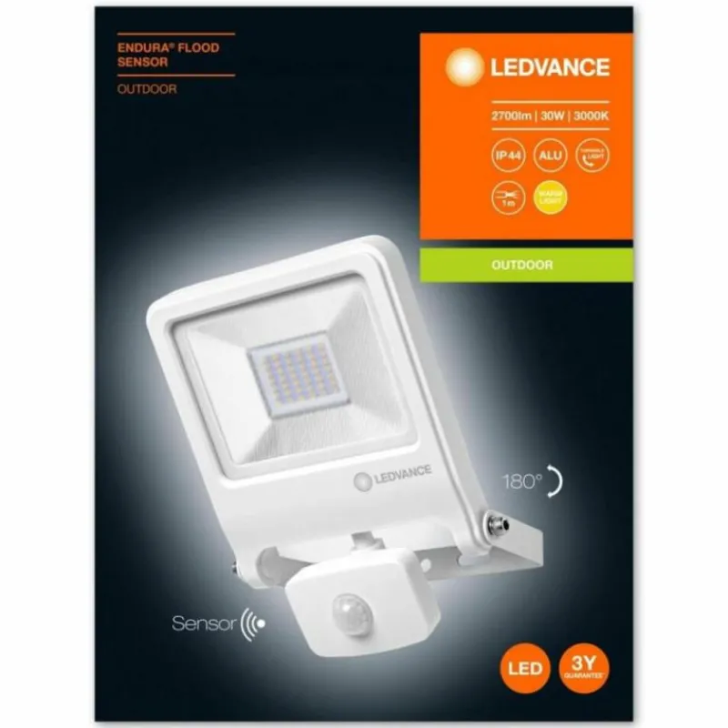 Luminaires Ledvance Applique murale d'extérieur LEDVANCE POLYBAR Blanc, 1 lumière, Détecteur de mouvement