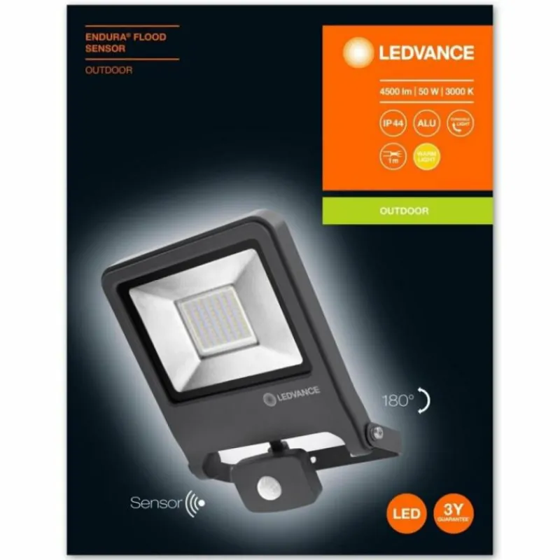 Luminaires Ledvance Applique murale d'extérieur LEDVANCE POLYBAR Gris, 1 lumière, Détecteur de mouvement