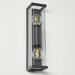 hofstein Applique murale d'extérieur Skeldegaard Anthracite, 2 lumières