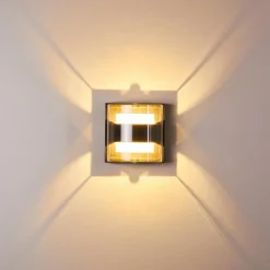 hofstein Applique murale d'extérieur Sauerbek LED Noir, 2 lumières