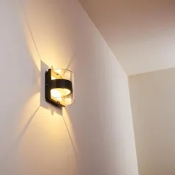 hofstein Applique murale d'extérieur Sauerbek LED Noir, 2 lumières