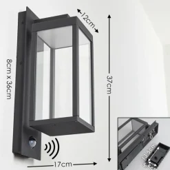 hofstein Applique murale d'extérieur Faroer LED Anthracite, 1 lumière, Détecteur de mouvement