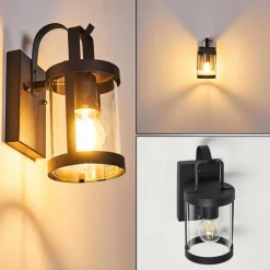 Lampes Vintages & Rétros-hofstein Applique murale d'extérieur Hojer Noir, 1 lumière