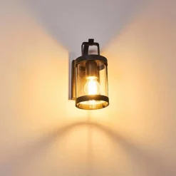 Lampes Vintages & Rétros-hofstein Applique murale d'extérieur Hojer Noir, 1 lumière