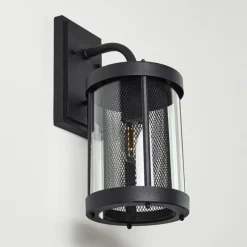 Lampes Vintages & Rétros-hofstein Applique murale d'extérieur Horuphav Noir, 1 lumière