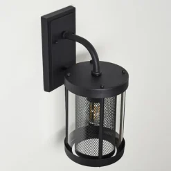 Lampes Vintages & Rétros-hofstein Applique murale d'extérieur Horuphav Noir, 1 lumière