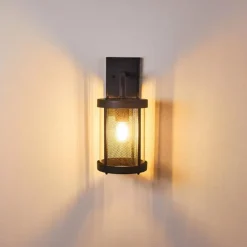 Lampes Vintages & Rétros-hofstein Applique murale d'extérieur Horuphav Noir, 1 lumière