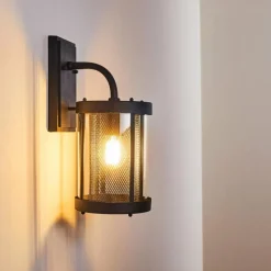 Lampes Vintages & Rétros-hofstein Applique murale d'extérieur Horuphav Noir, 1 lumière