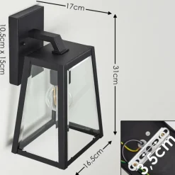 Lampes Vintages & Rétros-hofstein Applique murale d'extérieur Horuphav Noir, 1 lumière