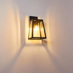 Lampes Vintages & Rétros-hofstein Applique murale d'extérieur Horuphav Noir, 1 lumière