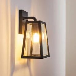 Lampes Vintages & Rétros-hofstein Applique murale d'extérieur Horuphav Noir, 1 lumière