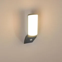 hofstein Applique murale d'extérieur Porus LED Anthracite, 1 lumière, Détecteur de mouvement