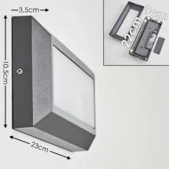 hofstein Applique murale d'extérieur Alkmaar LED Anthracite, 1 lumière