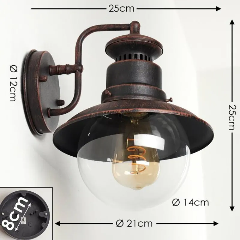 hofstein Applique murale d'extérieur Olsfors Rouille, Noir, 1 lumière