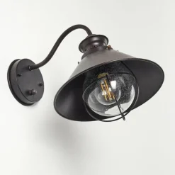 Lampes Vintages & Rétros-hofstein Applique murale d'extérieur Lohja Rouille, Noir, 1 lumière