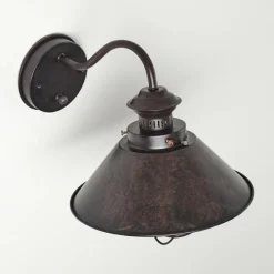 Lampes Vintages & Rétros-hofstein Applique murale d'extérieur Lohja Rouille, Noir, 1 lumière