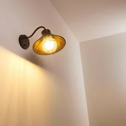 Lampes Vintages & Rétros-hofstein Applique murale d'extérieur Lohja Rouille, Noir, 1 lumière