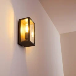 Lampes Vintages & Rétros-hofstein Applique murale d'extérieur Kiwalik Noir, 1 lumière