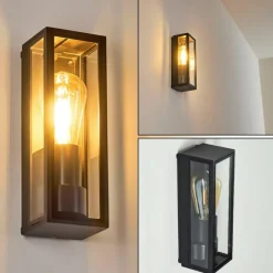 Lampes Vintages & Rétros-hofstein Applique murale d'extérieur Minakata Noir, 1 lumière