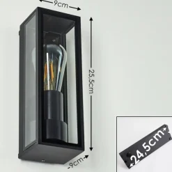 Lampes Vintages & Rétros-hofstein Applique murale d'extérieur Minakata Noir, 1 lumière