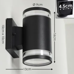 hofstein Applique murale d'extérieur Macoupin Noir, 2 lumières