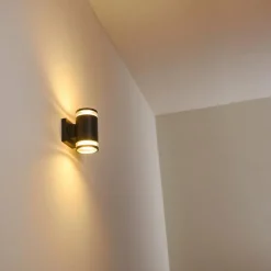 hofstein Applique murale d'extérieur Macoupin Noir, 2 lumières