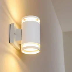 hofstein Applique murale d'extérieur Macoupin Blanc, 2 lumières