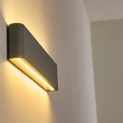hofstein Applique murale d'extérieur Tinglev LED Gris, 2 lumières