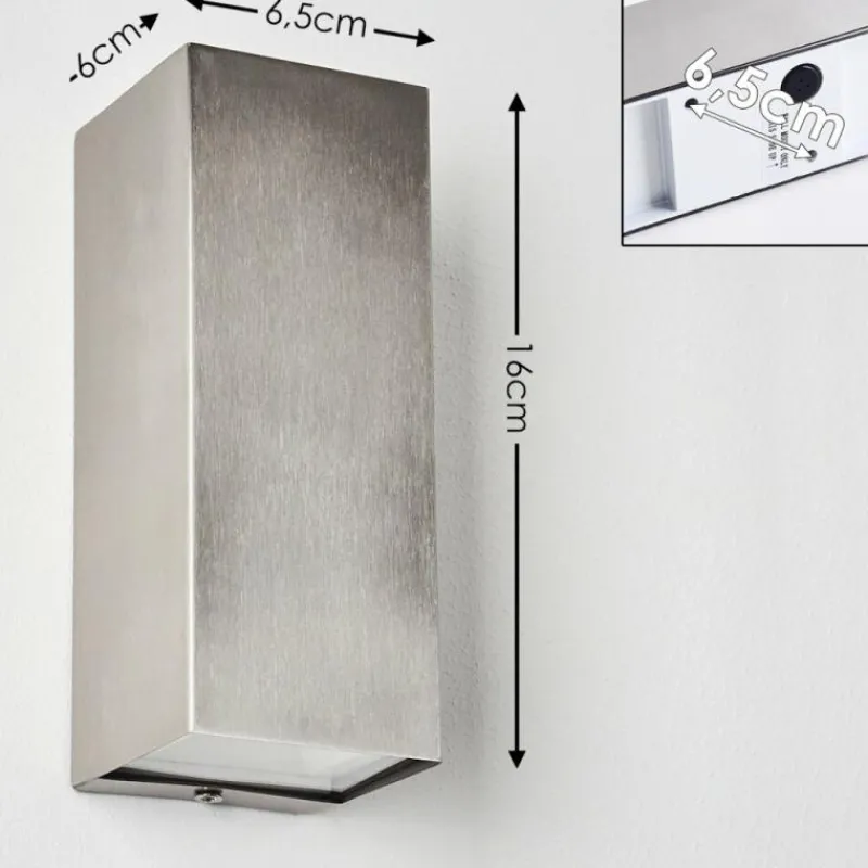 hofstein Applique murale d'extérieur Bogachiel LED Acier brossé, 1 lumière