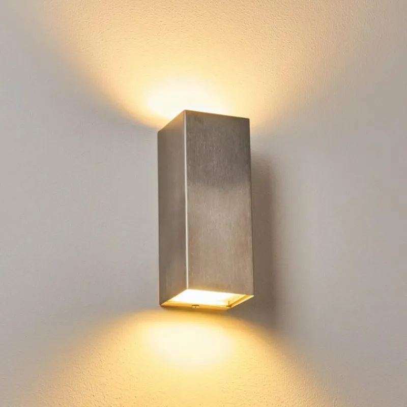 hofstein Applique murale d'extérieur Bogachiel LED Acier brossé, 1 lumière